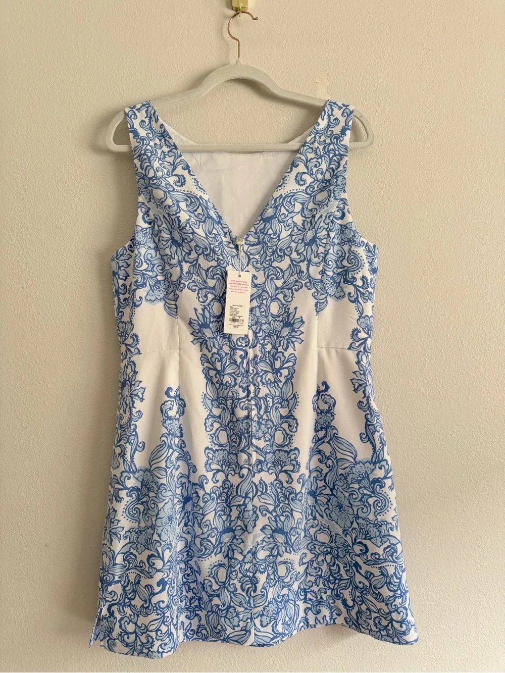 Lilly Pulitzer Jules Skirted Romper Sz 12 NWT Resort white blue floral